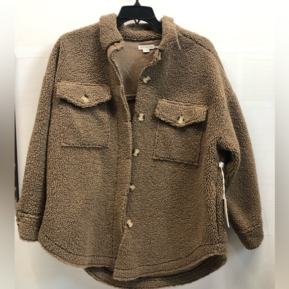 Good American teddy coat, tan, NWT - Picture 12 of 16
